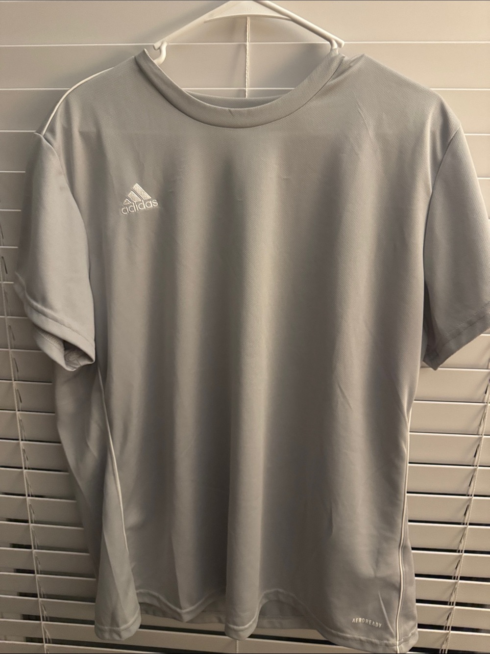 adidas Light Gray Short Sleeve Athletic Tee